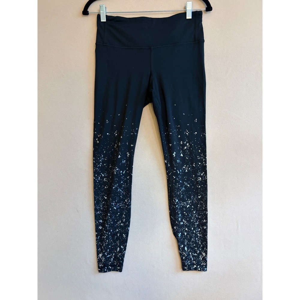 Lululemon Speed Wunder Tight 28" Speckle Shine Black Running Leggings Womens 8